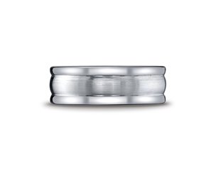Cobaltchrome™ 8mm Grooved Comfort Fit Wedding Ring